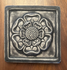 VTG 1993 90th Anniversary PEWABIC Pottery Tile Dark Gray 6