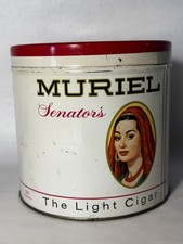RARE VINTAGE Muriel Senators Light Cigar Tobacco Metal Tin 5