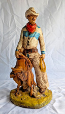 Vintage 1976 D Monfort Western Cowboy Statue Sculpture Cast Art Figure 15.5 In picture