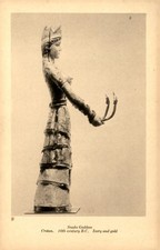 Snake Goddess, Cretan 16th Century B.C. Postcard picture