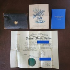 Antique 1910-1920s Mason Leather Bifold Meeting Pamphlet Booklet Certificate picture