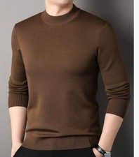 Kiton Men's Crewneck Sweater Brown Cashmere & Silk US SZ M picture