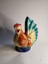 Vintage 50s Royal Copley Ceramic Rooster Chicken Feed Figurine COIN BANK   picture