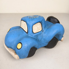 VTG Mexican Folk Art Pottery Coin Bank Car Cartoon Para Mi Carro Terracotta picture