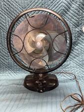 Vintage Emerson Silver Swan 10” Art Deco Oscillating Desk Fan Tested Working picture