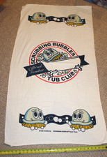 Unused 1982 Scrubbing Bubbles Beach Bath Towel Mailaway premium Promo Mascot picture