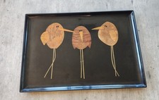 COUROC OF MONTEREY Tray -  THREE BIRDS / THREE SANDPIPERS - RARE - Mid Century picture