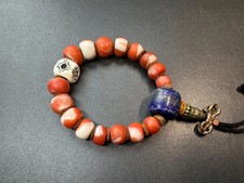 Tibetan Style Nanhong Agate Bracelet with Lapis Lazuli Guru Bead | Adjustable H picture