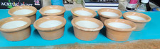 Vintage Hall Pottery Custard Cups Ramekins Set of 10 Brown Tan Ovenware USA picture