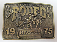 National Finals Rodeo Hesston 1975 Adult Cowboy Buckle Vintage picture