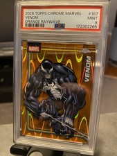 2026 Topps Chrome Marvel Comics Venom Orange Ray Wave #8/25 PSA 9 Pop 1 picture