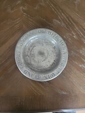 Vintage Round Cc Cantrell Pewter Bread Dish/ Bowl  