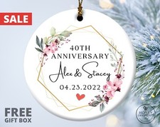 40th Wedding Anniversary Gifts, Personalized Anniversary Ornament picture