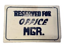 Vintage Reserved for Office Manager Parking Sign Metal Sign  Hand Lettered picture