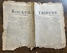 Vintage Rockville Tribune Newspaper Rockville Indiana December 2 1919 Rare picture