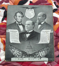 orig. 1901 Charles Gustrine *OUR MARTYRS Print* ABE LINCOLN, GARFIELD, MCKINLEY picture