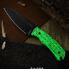 Kizer Field Mouse Fixed Blade EDC Knife Drop Point Black Plain Edge Sheath picture