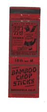 Bamboo Chop Sticks Chinese Restaurant   Matchcover  Bakersfield, CALIF. Bill Lee picture