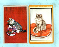 2 Vintage Pair of Swap Cards, Cats, Two Cute Cats.... picture