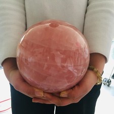 13.75LB top Natural pink rose quartz ball crystal sphere decoration healing picture
