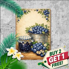 Funny Strawberry Jam Jar Metal Sign Rustic Kitchen Wall Decor 8x12 picture