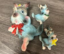 VTG MCM 50s Japan Hand Painted Ceramic Wall Decor Scotty Dancing Dogs. picture