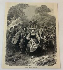 1876 magazine engraving ~ HARVEST FESTIVAL IN POLAND picture