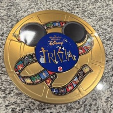 Mattel Disney The Wonderful World of Disney Trivia Game Round Tin NEW picture