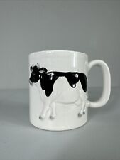 Otagiri Japan Ceramic Black & White Holstein Cow Large Coffee Mug Vintage picture