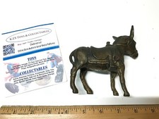 Vintage Gold AC Williams Cast Iron Donkey Still Piggy Bank Nice Shape picture