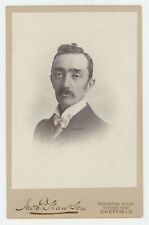 Antique c1880s Cabinet Card Very Handsome Man Mustache Sheffield United Kingdom picture