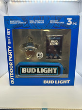 New Bud Light Beer Outdoor Party Gift Set BlueTooth Rugged Speaker Playing Cards picture