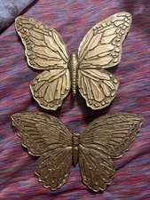 2 Homco MCM Home Interiors Gold Color Butterflies picture