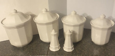 Vintage PFALTZGRAFF Canister Set of 4 Heritage White W/Lids & S+P Shakers picture