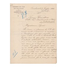 1896 Italian Letter — Smyrna Chemin de Fer Pagani Railway Ottoman Empire History picture
