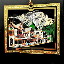 Banff Alberta Canada Ornament Color Brass Add Year Charm picture