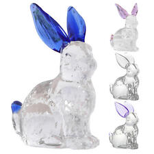 Crystal Bunny Figurine Easter Decoration Glass Art Rabbit Statue Ornaments picture