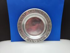 CC Cantrell Pewter Plate 'A Loaf of Bread A Jug of Wine and Thou' picture