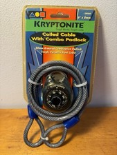 VTG Kryptonite Armored Combination Padlock Tough With Steel Cable Combo ~ 2001 picture