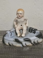 VERY RARE and Unusual  vintage Japan Bisque porcelain trinket or pin dish NS picture