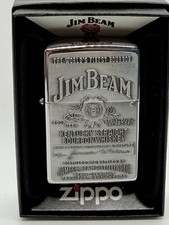 Vintage 2009 Jim Beam Label Emblem Chrome Zippo Lighter New B13 picture