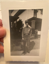 Vintage 1950s Texaco Gas Station Attendant Photo Smoking Cigarette Hamilton OH picture