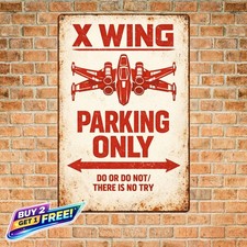 X-Wing Parking Only Art Wars Yoda Jedi Star 8x12 Tin Metal Sign Decor picture