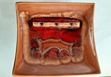  MCM Red Wing Pottery Drip Glaze Ceramic ASHTRAY #861 USA picture