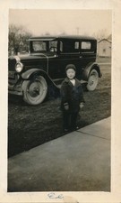 Portrait of Little Boy Ed with Eyes Closed 1920s vintage snapshot photo picture