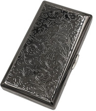 Retro Cigarette Case Victorian Style Metal Holder for Regular, King,100'S, 120'S picture