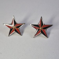 VTG Set of Red and black nautical star lapel enamel 1