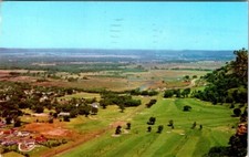La Crosse Wi.~Mississippi River~Aerial View From Grandad Bluff~Postcard~c1958 picture