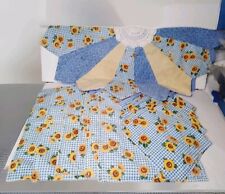 Vintage Handmade Sunflower/Blue Gingham Placemats/Napkins/Table Runner picture