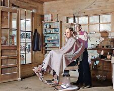 1941 VINTAGE BARBER SHOP Color Tinted Borderless 8x10 Photo picture